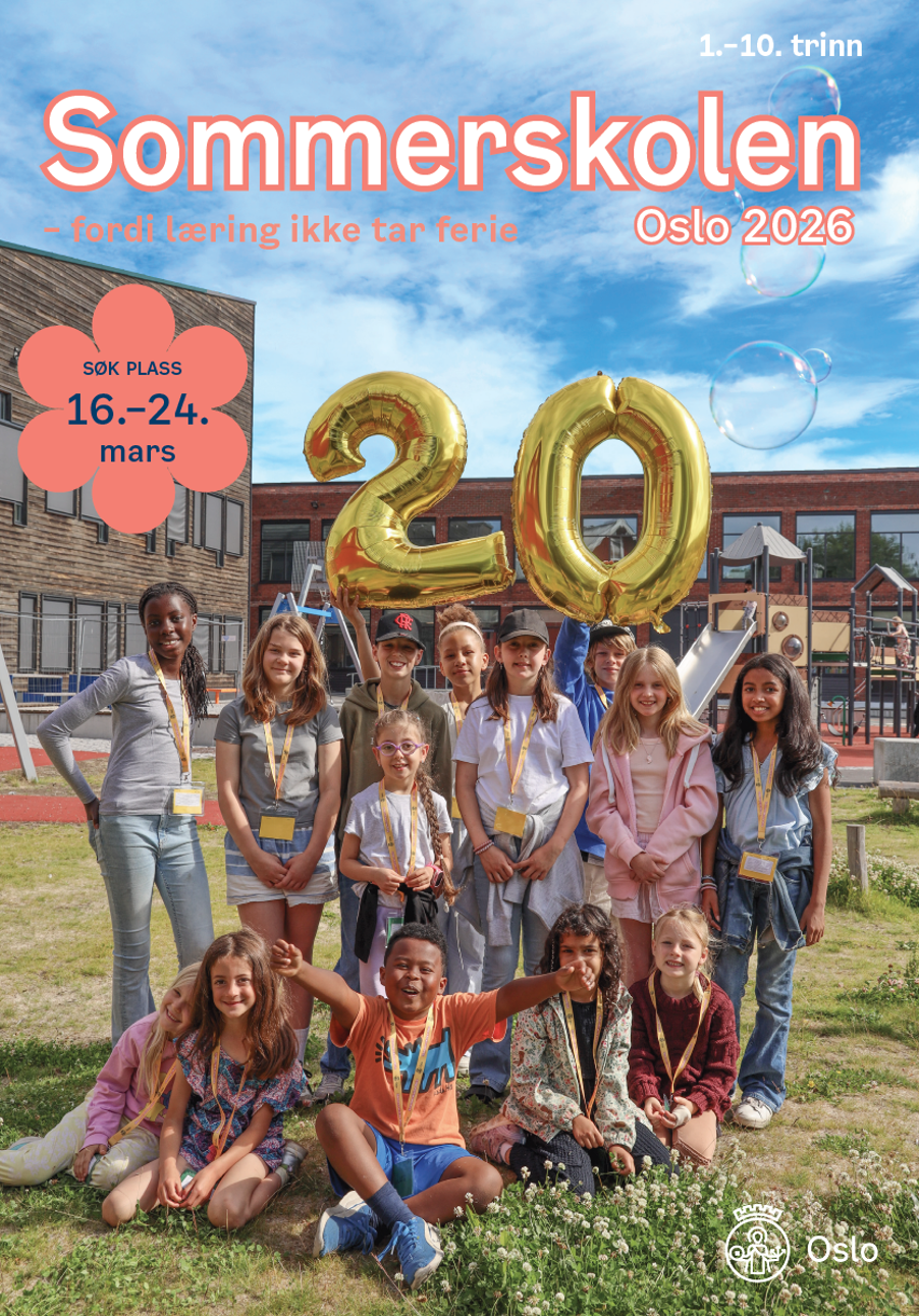 Foto: Heidi M. Skjebstad/Oslo kommune Forsiden på årets sommerskolebrosjyre.
